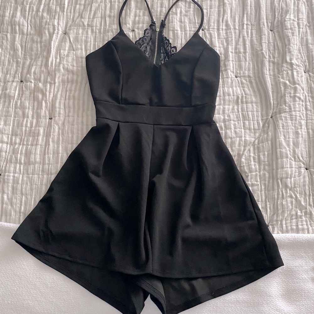Black Sleeveless Romper